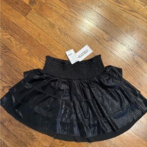 Katie J NYC Shimmering Black Tiered Skirt